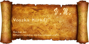 Voszka Mirkó névjegykártya